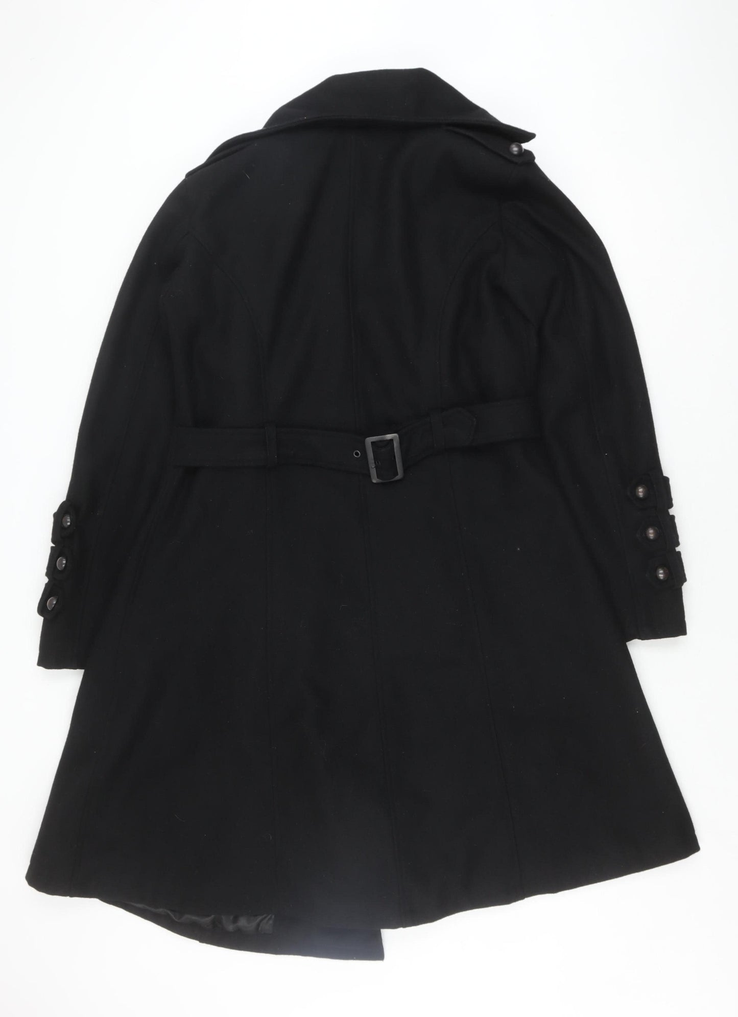 Gothicana by EMP Women's Black Wool Belted Coat L