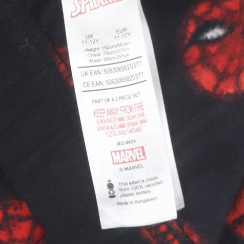 Marvel Boys Black Spider-Man Pyjama Set 11-12 Years