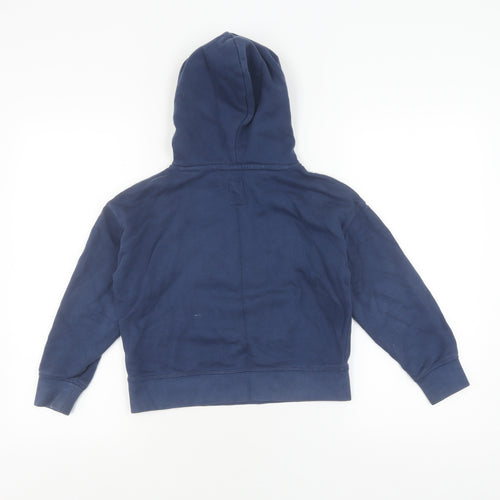 GAP Girls Blue Pullover Hoodie, Logo, Size S, Fleece