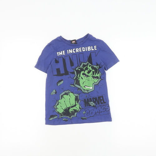 Marvel Boys Blue Hulk T-Shirt 4-5 Years Short Sleeve