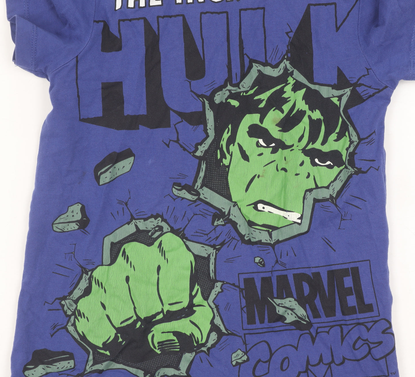 Marvel Boys Blue Hulk T-Shirt 4-5 Years Short Sleeve
