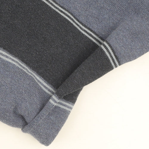 Wolsey Men's Blue Striped Long Sleeve Polo - M
