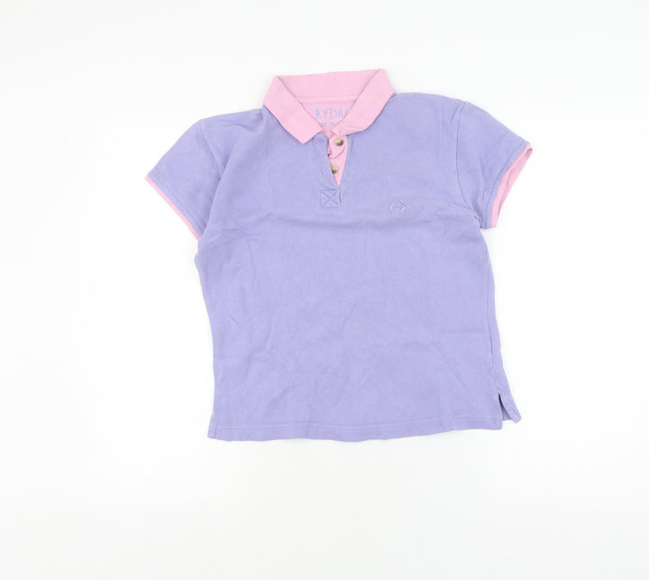 Rydale Women's Polo Shirt, Purple, S, Cotton, Casual