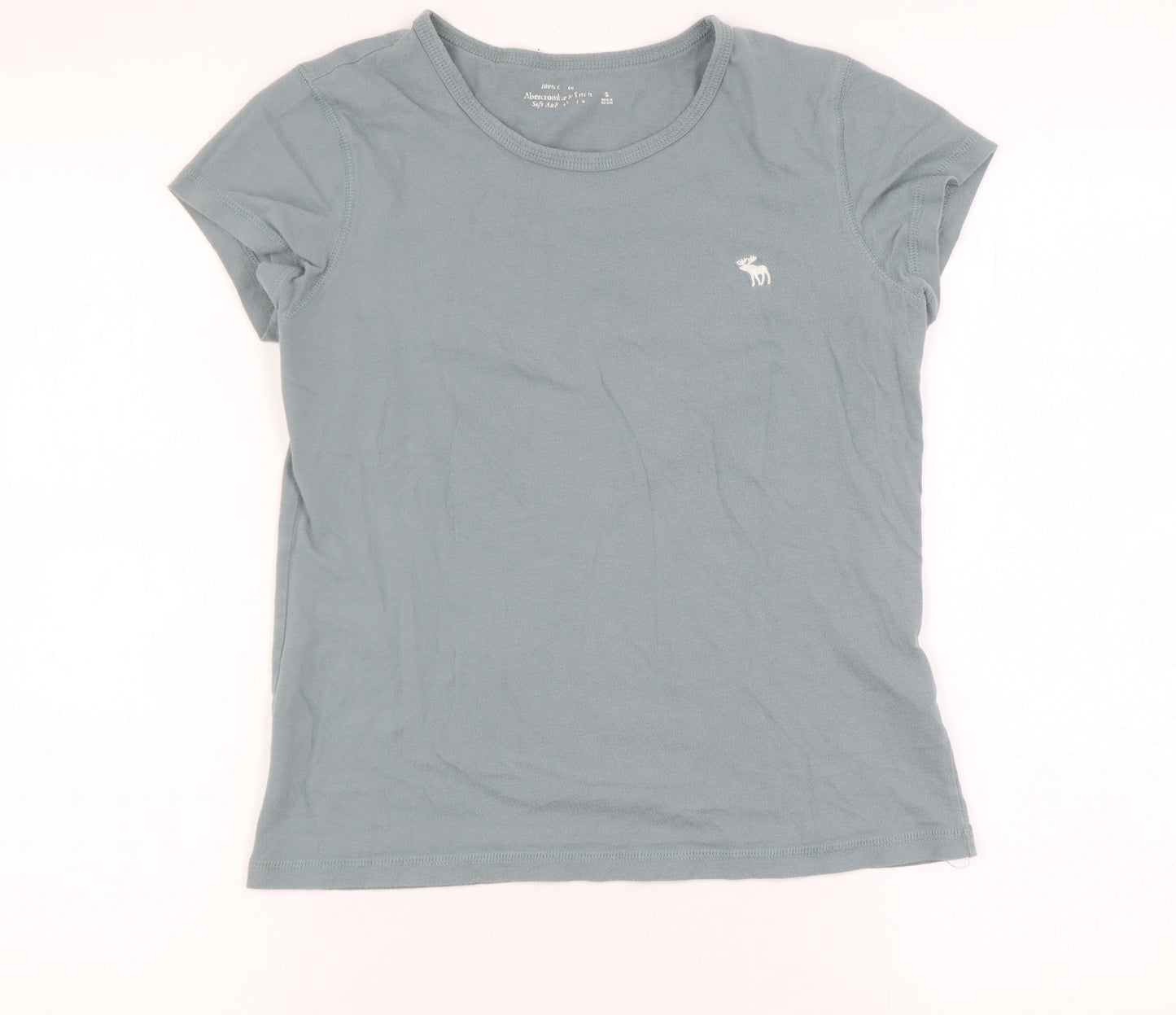 Abercrombie & Fitch Girls Blue T-Shirt Size S, Casual Crew Neck