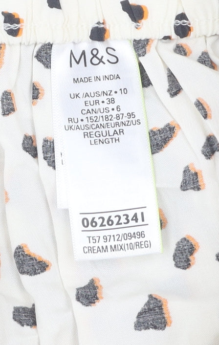 Marks and Spencer Women Ivory Animal Print Trousers