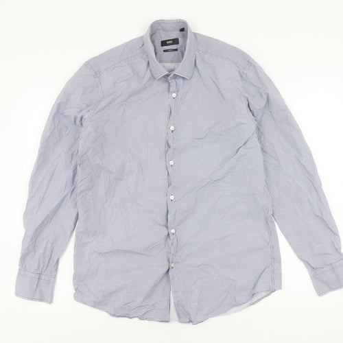 Hugo Boss Men’s Blue Slim Fit Long Sleeve Shirt