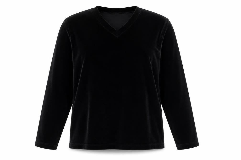 Front view of Choise by Danwear Women's Black Velvet Pullover XL