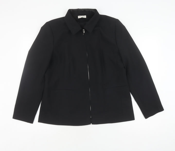 Bonmarché Women's Black Full Zip Jacket Size 14