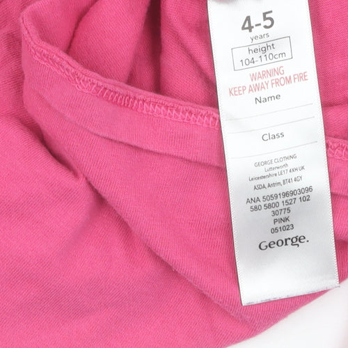 George Girls Pink Barbie Graphic T-Shirt, 4-5 Years