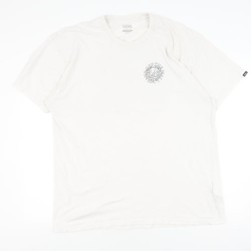 Vans Men's White Medium Skull Graphic T-Shirt