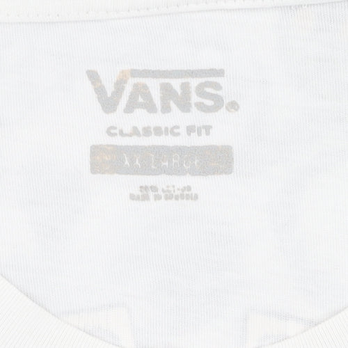 Vans Men's White Medium Skull Graphic T-Shirt