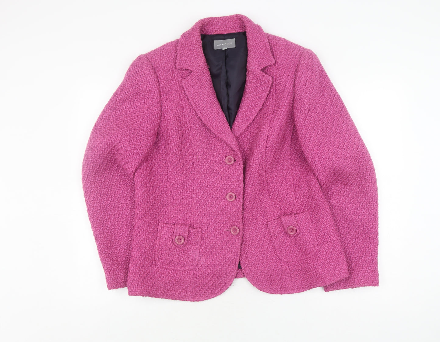 Per Una Women's Pink Bouclé Blazer Size 16