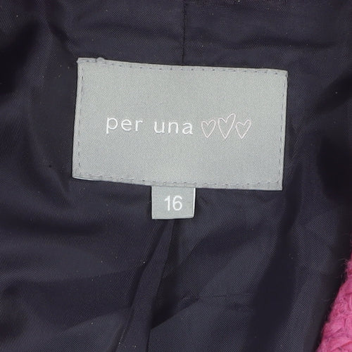 Per Una Women's Pink Bouclé Blazer Size 16