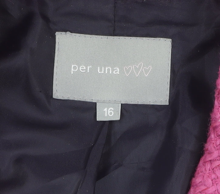 Per Una Women's Pink Bouclé Blazer Size 16