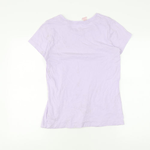 Adidas Girls Purple T-Shirt with Logo, Size 14 Plus, Cotton