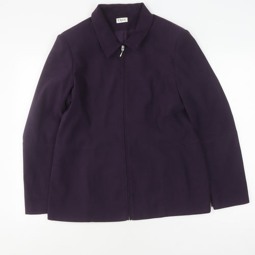 Opus Women's Purple Jacket Size 16 Mid-Length Casual Zip