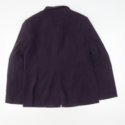 Opus Women's Purple Jacket Size 16 Mid-Length Casual Zip