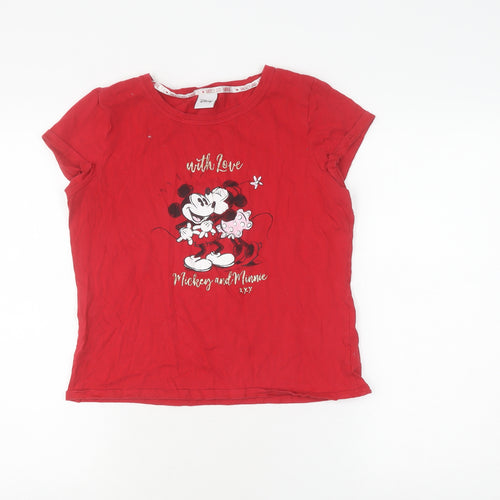 Disney Girls Red Mickey & Minnie Pyjama Top, Size 8-10