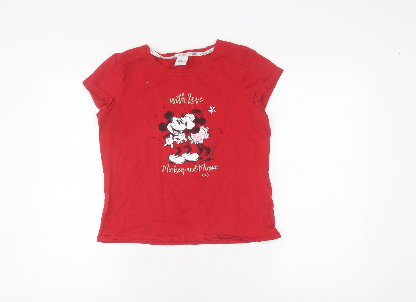 Disney Girls Red Mickey & Minnie Pyjama Top, Size 8-10