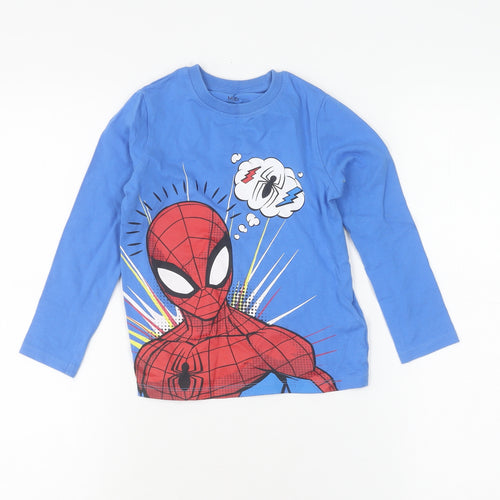 Marks and Spencer Boys Blue Marvel Spider-Man T-Shirt 4-5 Years