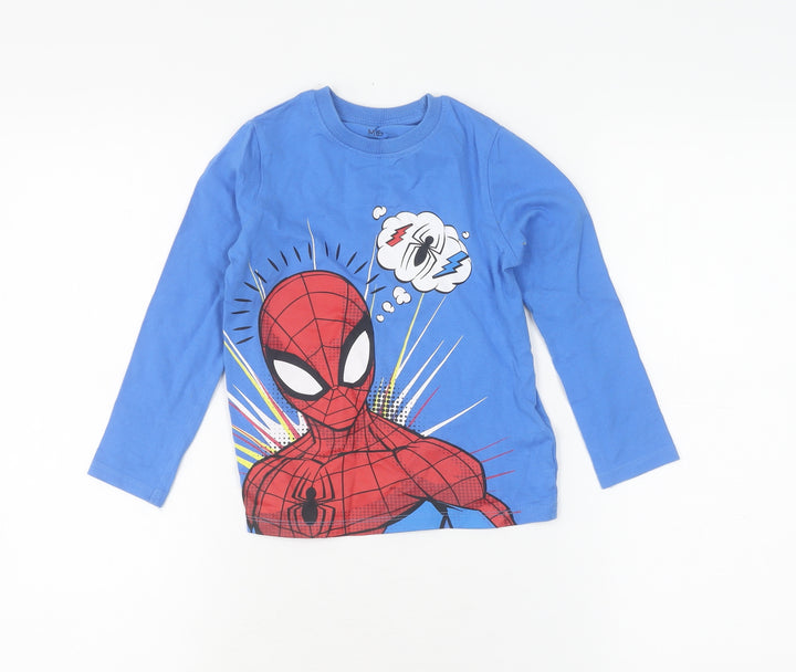 Marks and Spencer Boys Blue Marvel Spider-Man T-Shirt 4-5 Years