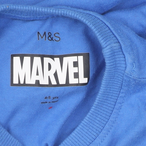 Marks and Spencer Boys Blue Marvel Spider-Man T-Shirt 4-5 Years