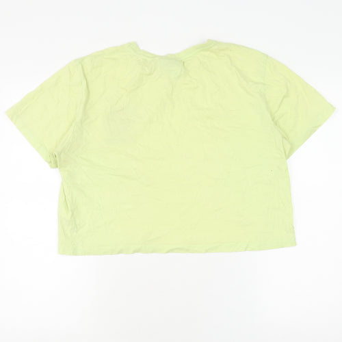 Primark Unisex Green Cartoon Cropped T-Shirt M