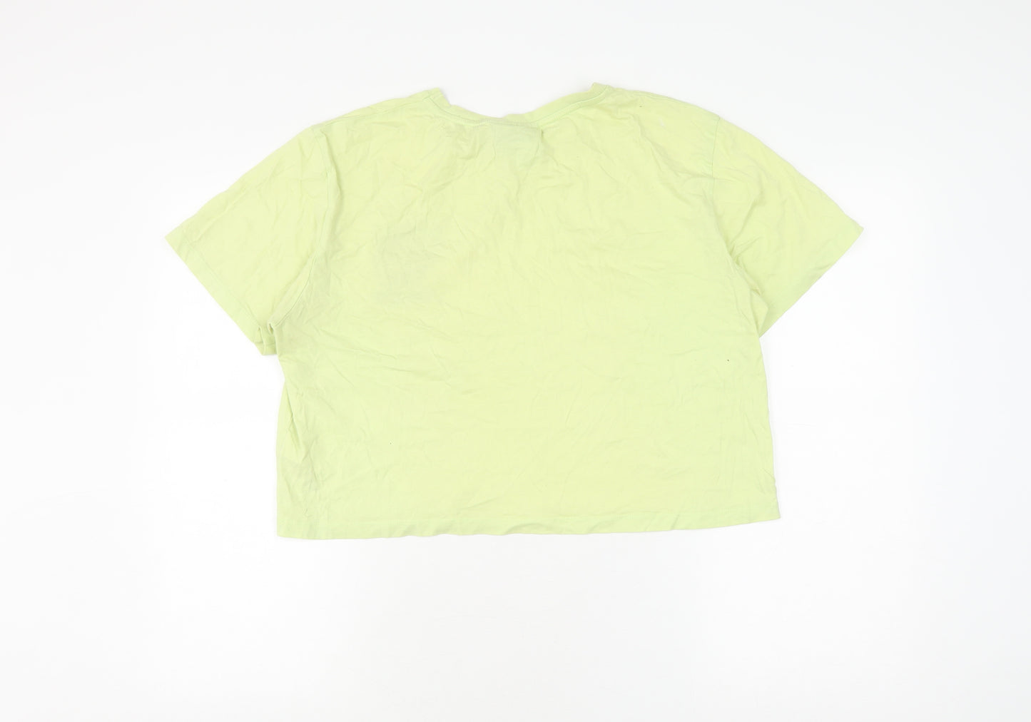 Primark Unisex Green Cartoon Cropped T-Shirt M