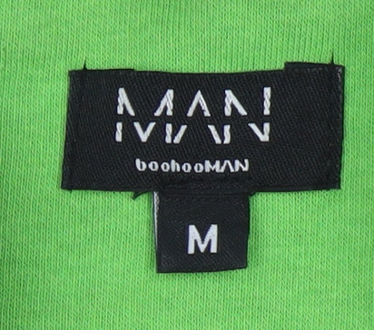 boohooMAN Men's Green Full Zip Hoodie, Size M