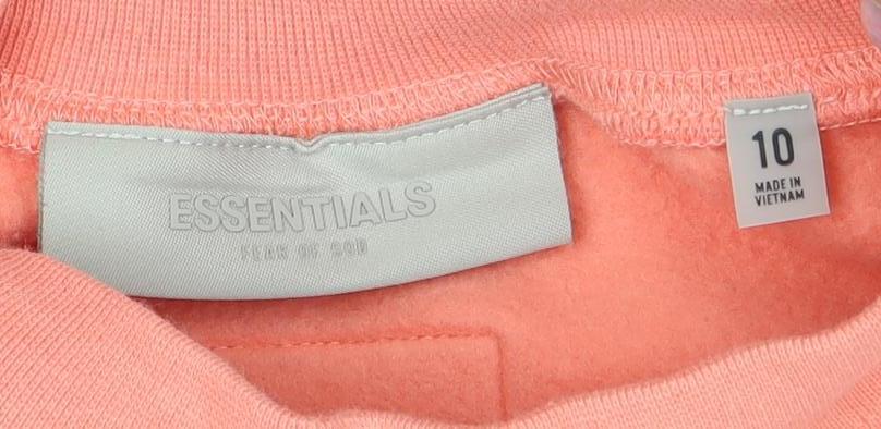 Essentials Women's Orange Logo Sweatshirt Size 10