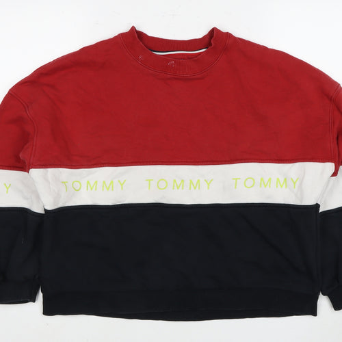 Tommy Jeans Red Colourblock Sweatshirt M