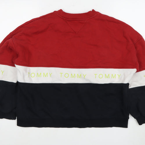 Tommy Jeans Red Colourblock Sweatshirt M