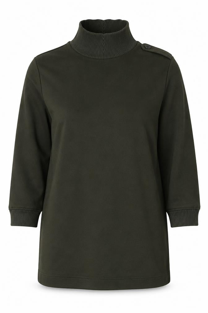 Front view of River Island Women's Green Roll Neck Sweatshirt, size L