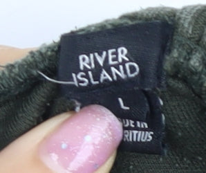River Island Women's Green Roll Neck Sweatshirt, Size L