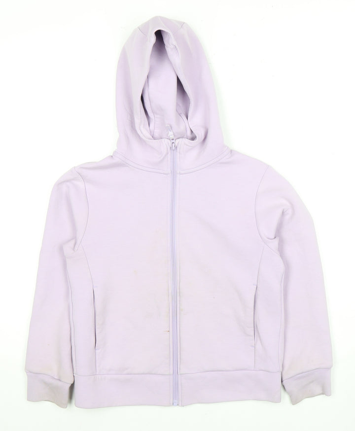 Uniqlo Girls Purple Full Zip Hoodie, Size 11 Years