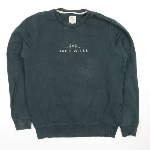 Jack Wills Unisex Green Pullover Sweatshirt L