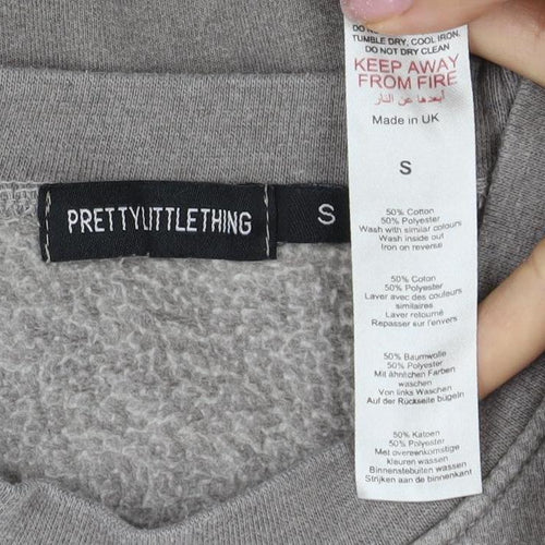 PRETTYLITTLETHING Women's Grey Pullover Sweatshirt S
