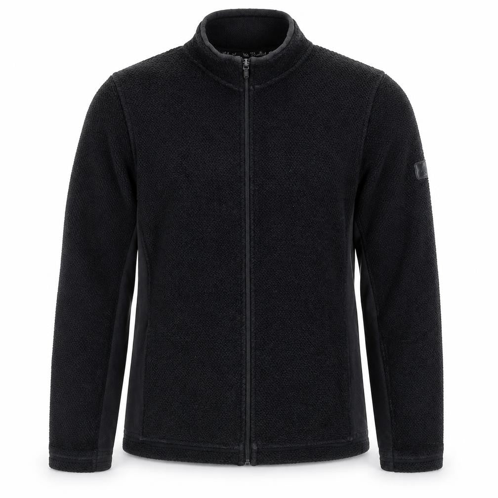 Front view of WeirdFish Men's Black Full Zip Sweatshirt M