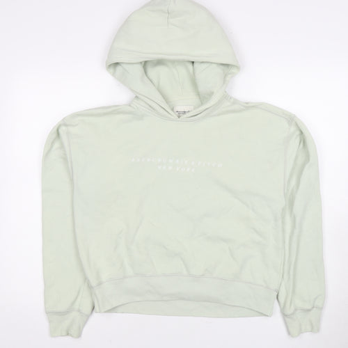 Abercrombie & Fitch Women's Green Pullover Hoodie, Size S