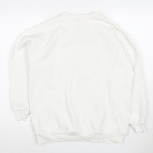 Stradivarius Men's XS White Graphic Pullover Sweatshirt