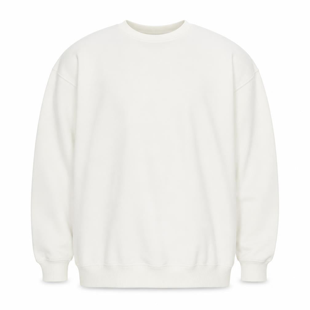 Front view of Stradivarius Men's XS White Graphic Pullover Sweatshirt