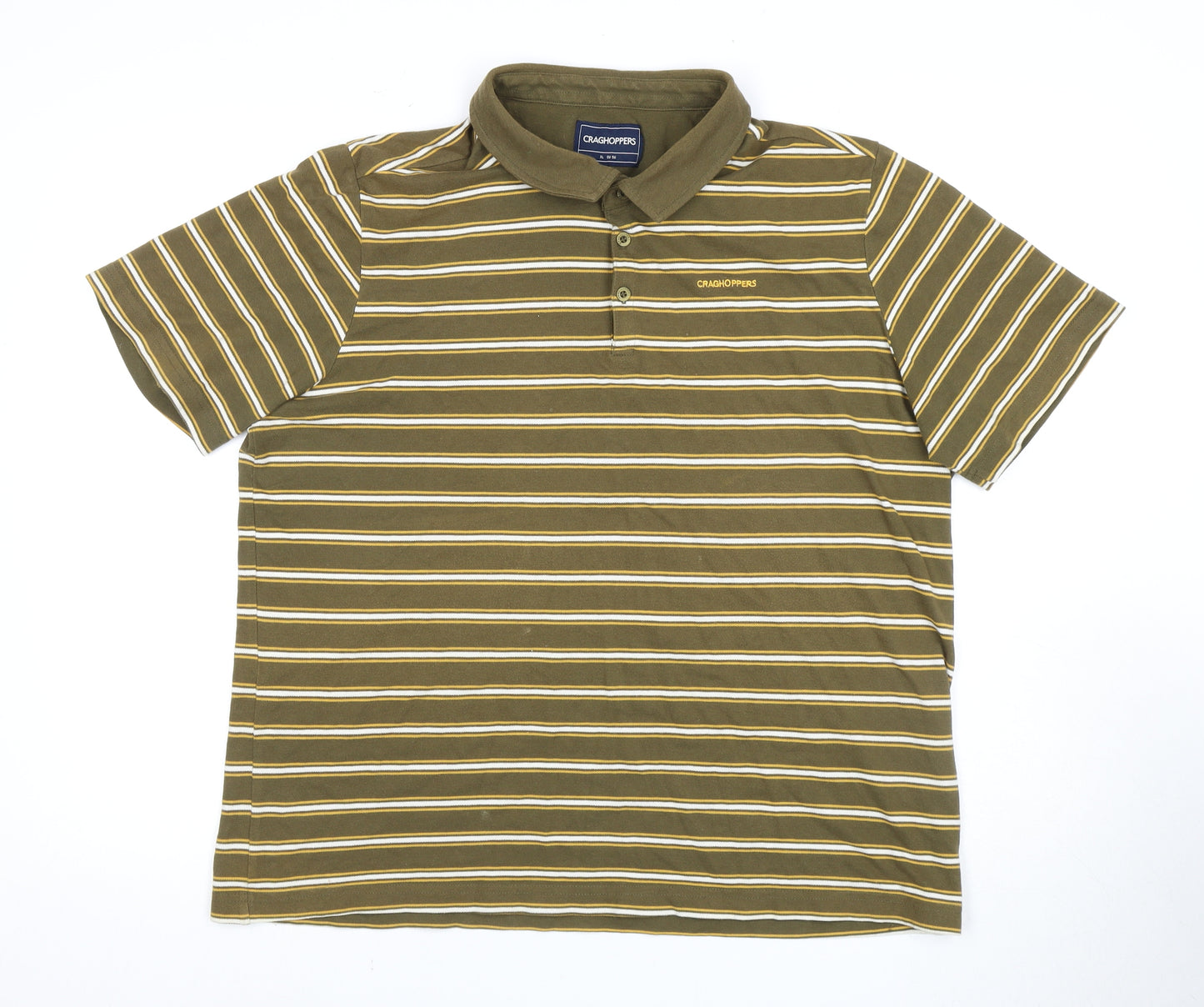 Craghoppers Men's Brown Striped XL Polo Shirt