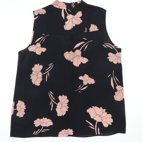 Debenhams Women's Black Floral Sleeveless Blouse Size 16