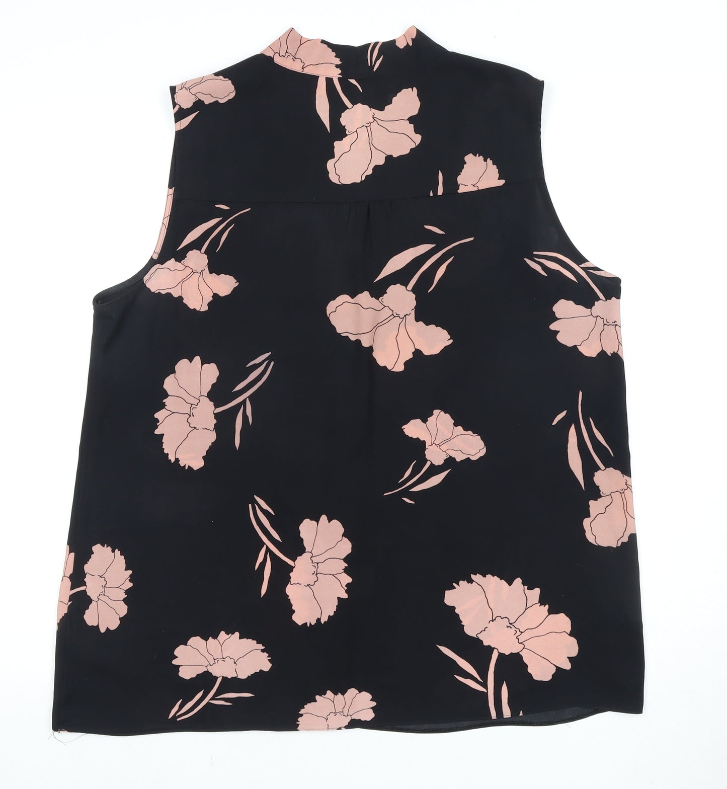 Debenhams Women's Black Floral Sleeveless Blouse Size 16