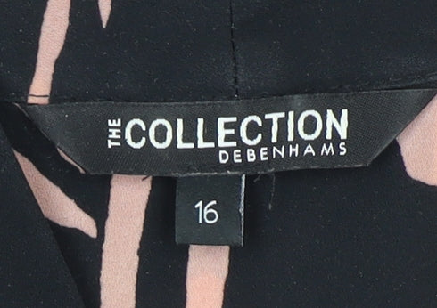 Debenhams Women's Black Floral Sleeveless Blouse Size 16