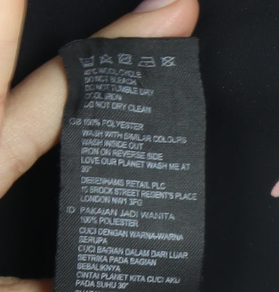 Debenhams Women's Black Floral Sleeveless Blouse Size 16