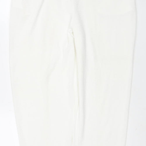 New York Style Women's White L Sweatpants, Relaxed Fit