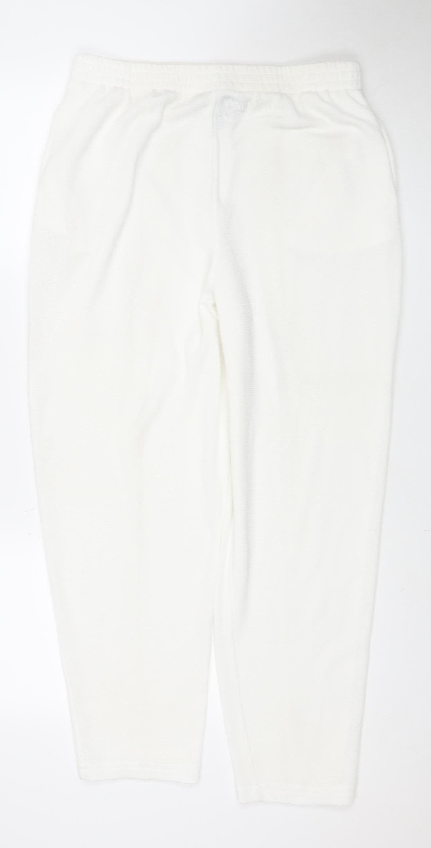 New York Style Women's White L Sweatpants, Relaxed Fit