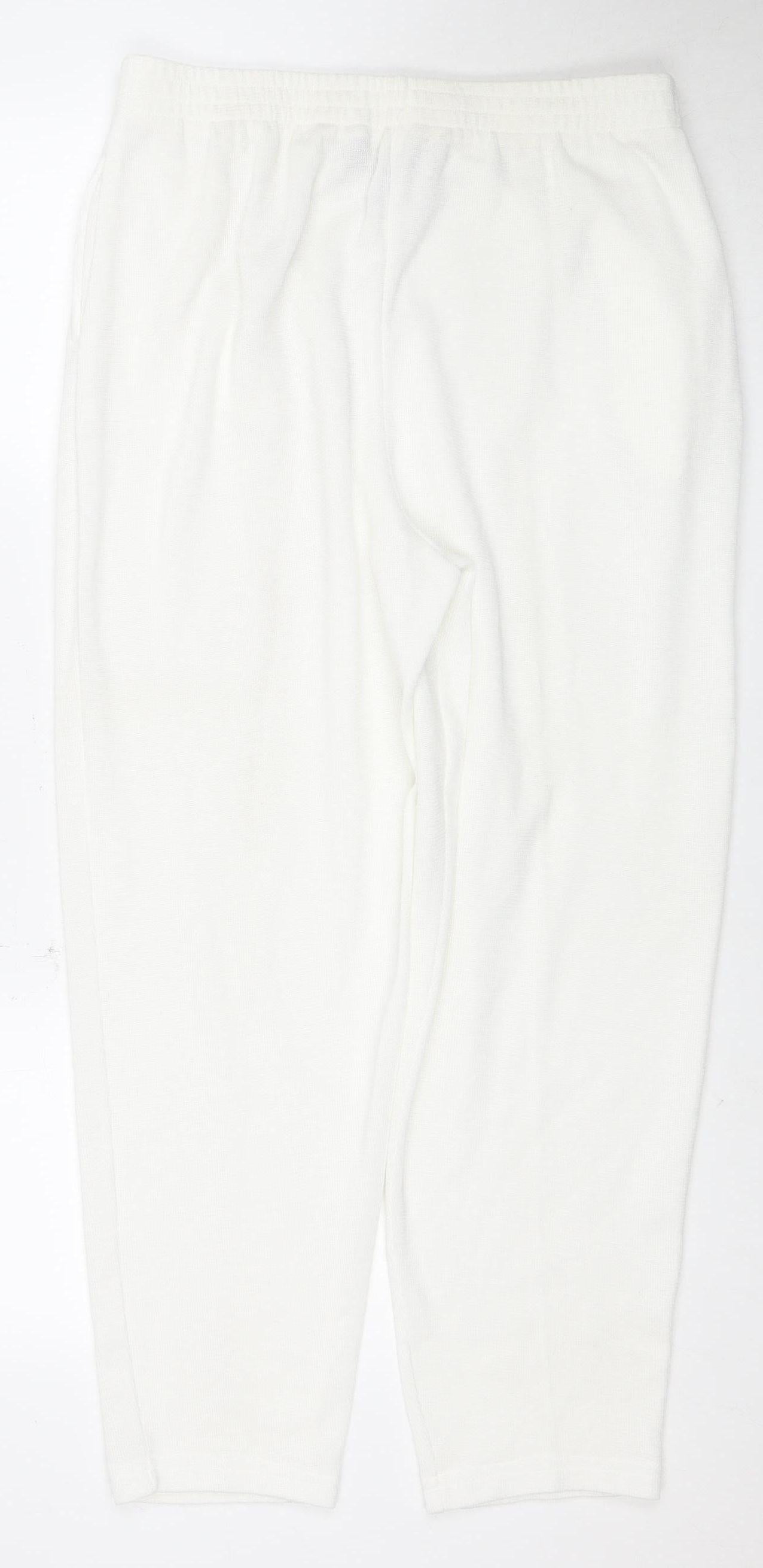 New York Style Women's White L Sweatpants, Relaxed Fit