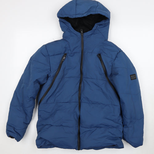 Explorer Boys Blue Puffer Jacket 12 Years Hooded Casual